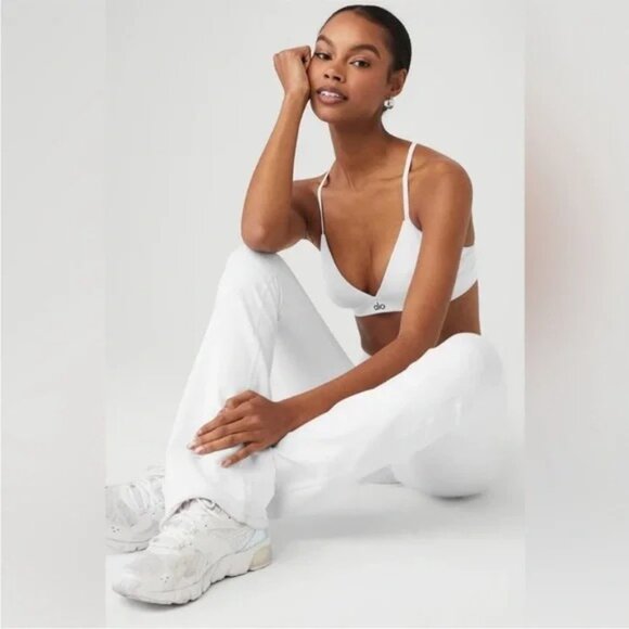 ALO Yoga Airbrush High-Waist Bootcut Leggings White Full Length size Medium - Picture 4 of 14